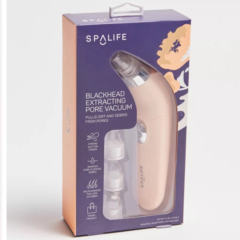 SpaLife Blackhead Extracting Pore Vacuum NIB Pink Great Gift or Stocking Stuffer